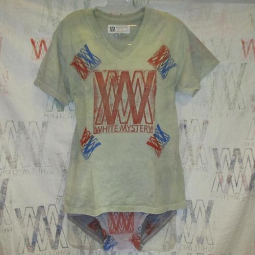 Red and Blue Rainbow Roll on Light Green "Navajo" Pattern on V-Neck. 2011